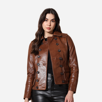 Women Double Side Pure Leather Jacket