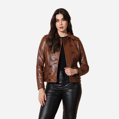 Women Double Side Pure Leather Jacket